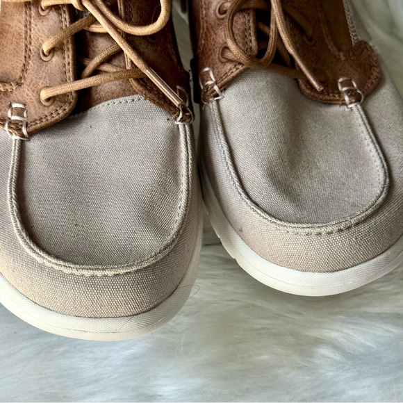 Skechers On-The-Go Flex Embark Tan Canvas & Leather Slip On Boat Shoes Size 9 - Picture 8 of 16